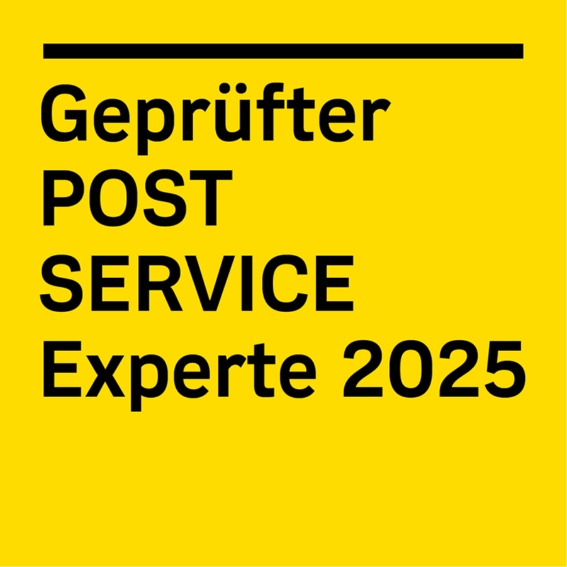 Logo Zertifikat Geprüfter Post Service Experte 2025